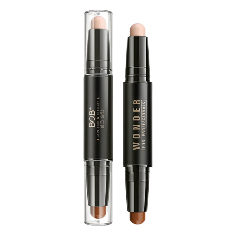 BOB high-gloss shadow double-ended contouring concealer stick matte two-color three-dimensional modification of face shape face nose silhouette lying silkworm beginner