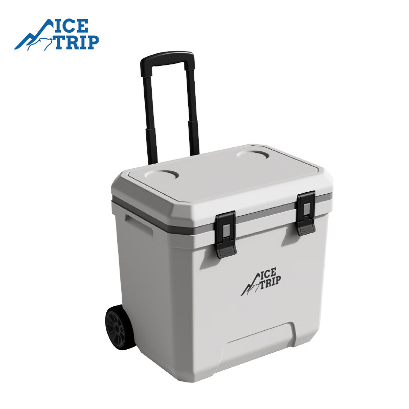 Ice trip car outdoor trolley insulated box refrigerated large capacity stall camping insulated box fishing box 40L white gray