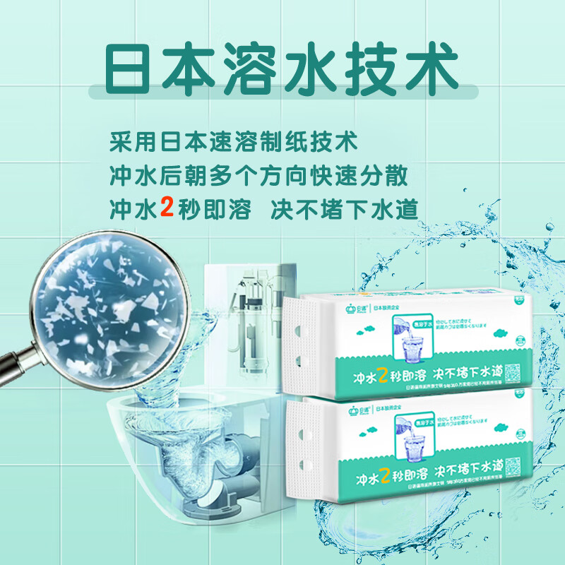 Rinuo water soluble toilet paper soluble water roll paper melt water household coreless roll paper toilet paper 4 layers 80g 20 rolls