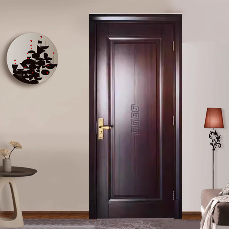 Solid wood bedroom door, oak painted room door, silent suit door, indoor door, room walnut wood door customization, rubber wood painted door 1 style
