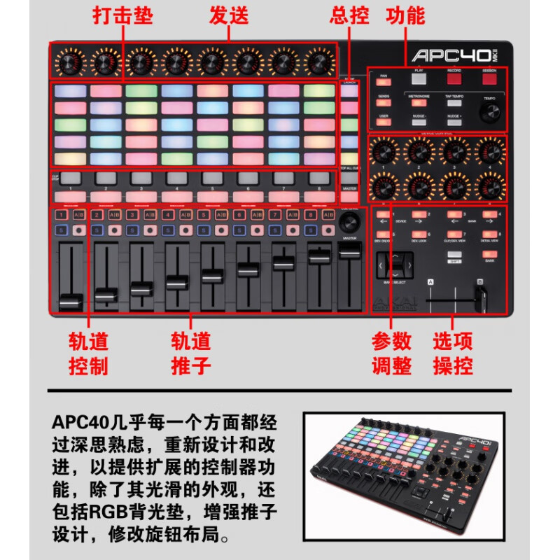 APC40 MK2 controller VJ keyboard MiNi electronic music 2nd generation pad Yajia controller USB data cable APC40 MK2 dedicated