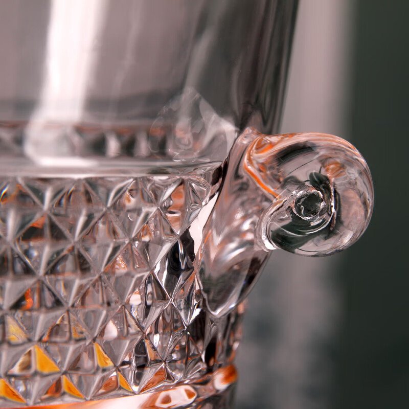 Flevinz crystal glass ice bucket personalized ice bucket champagne beverage beer ice cooling bar home large ice bucket 0096 transparent glass ice bucket 2L