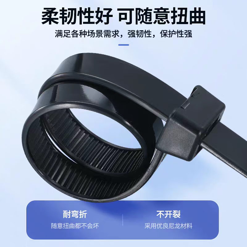 Tianyi self-locking nylon cable ties, cable management belt, host installation, gardening, cable desktop cable management, wire binding straps, black 4.7*250mm, 250 pieces