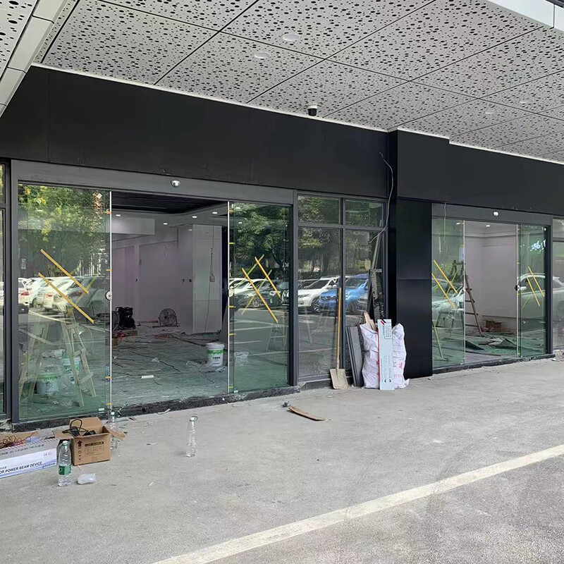 Anshun office building sensor glass door Guiyang automatic sensor door Gui'an New District double automatic sensor door black