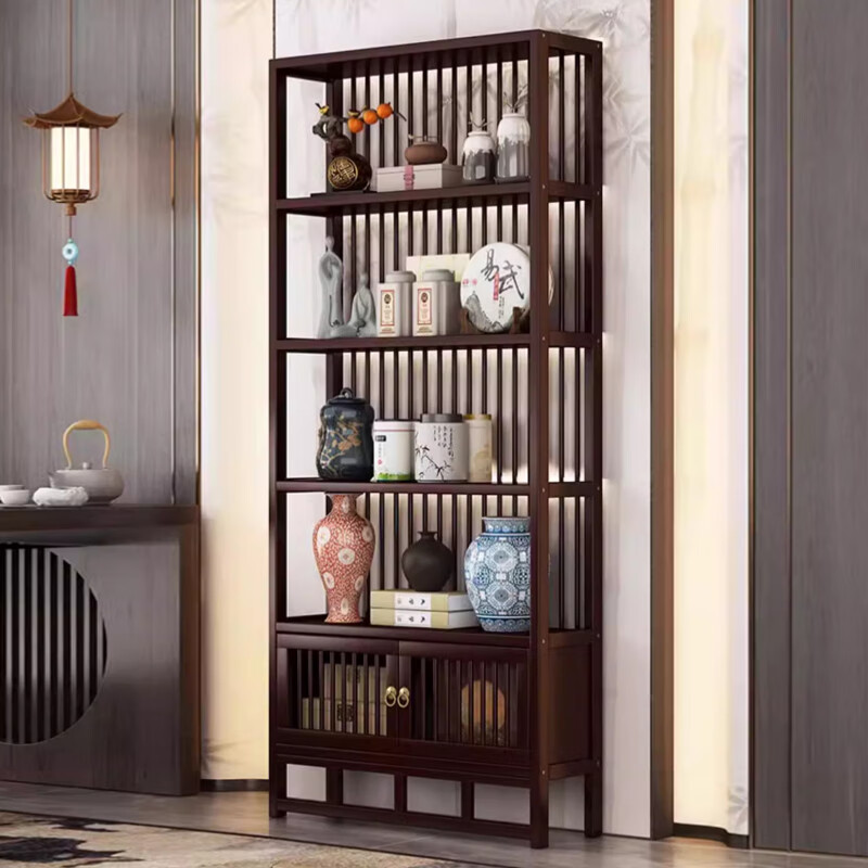 Reji Bogu rack Chinese tea set storage rack living room floor-standing Duobao Pavilion non-solid wood antique ornaments display rack bookshelf combination back clause 2 + zodiac grid style no specifications