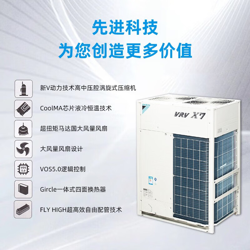Daikin central air-conditioning multi-split DC variable frequency cooling and heating first-level energy efficiency VRV series RUXYQ14B-14P host machine, second-hand 90% new commercial household one-to-six and one-to-seven RUXYQ14B-14P host machine