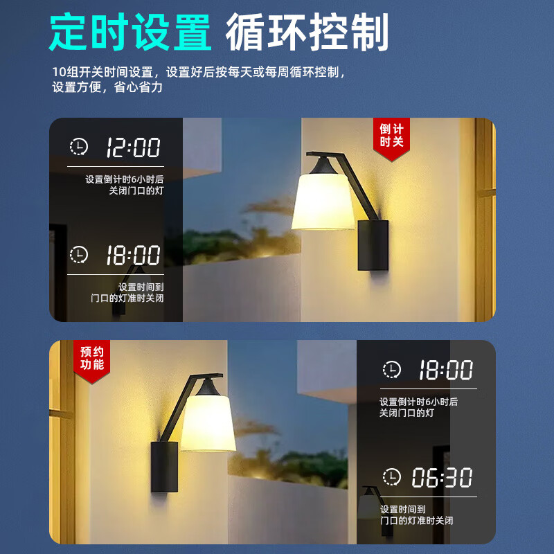 Type 86 220v microcomputer time control switch fully automatic wall timer advertising light control two-on single fire 1KW + power-off memory