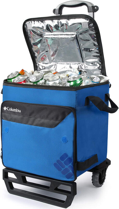 Columbia 50-can large-capacity outdoor cooler, folding tug, camping insulation