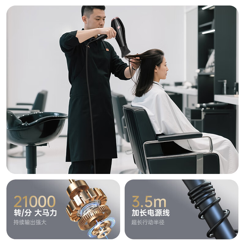 CONFU hair dryer household 2400W high power constant temperature hair care high wind fast dry hair barber shop hair salon hair dryer KF-8946