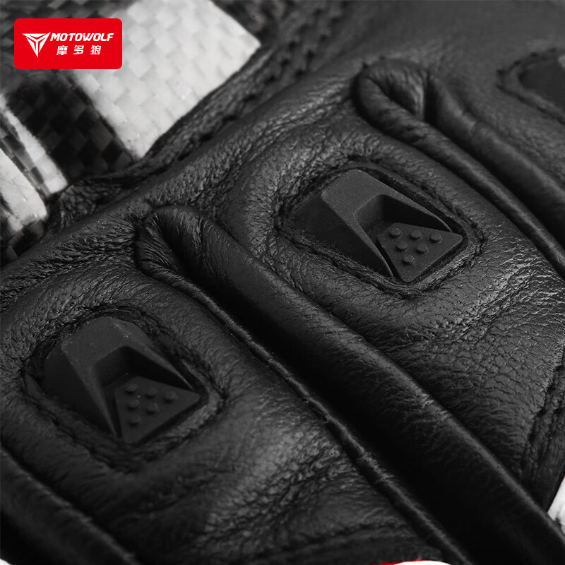 MOTOWOLF motorcycle leather gloves winter anti-fall plus velvet motorcycle motorcycle warm waterproof windproof carbon fiber rider equipment black/waterproof thickened plus velvet L/genuine sheepskin carbon fiber protective shell