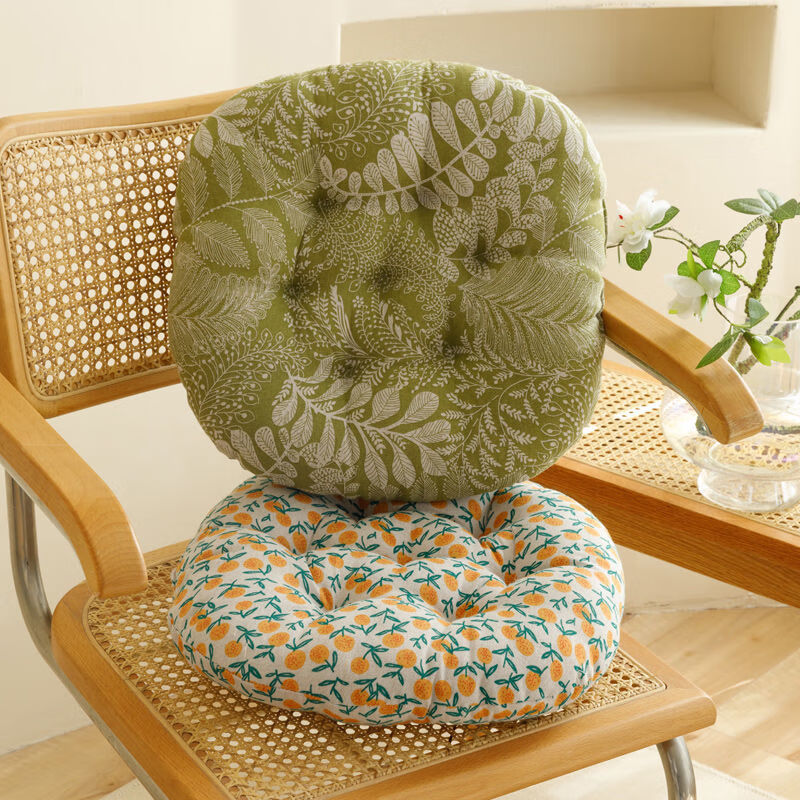 FANCYCHIC Large Cushion Large Futon Bay Window Cushion Japanese Tatami Sitting Floor Cushion Reliable Thick Cotton and Linen Style Round-Colored Trojan Diameter 45cm