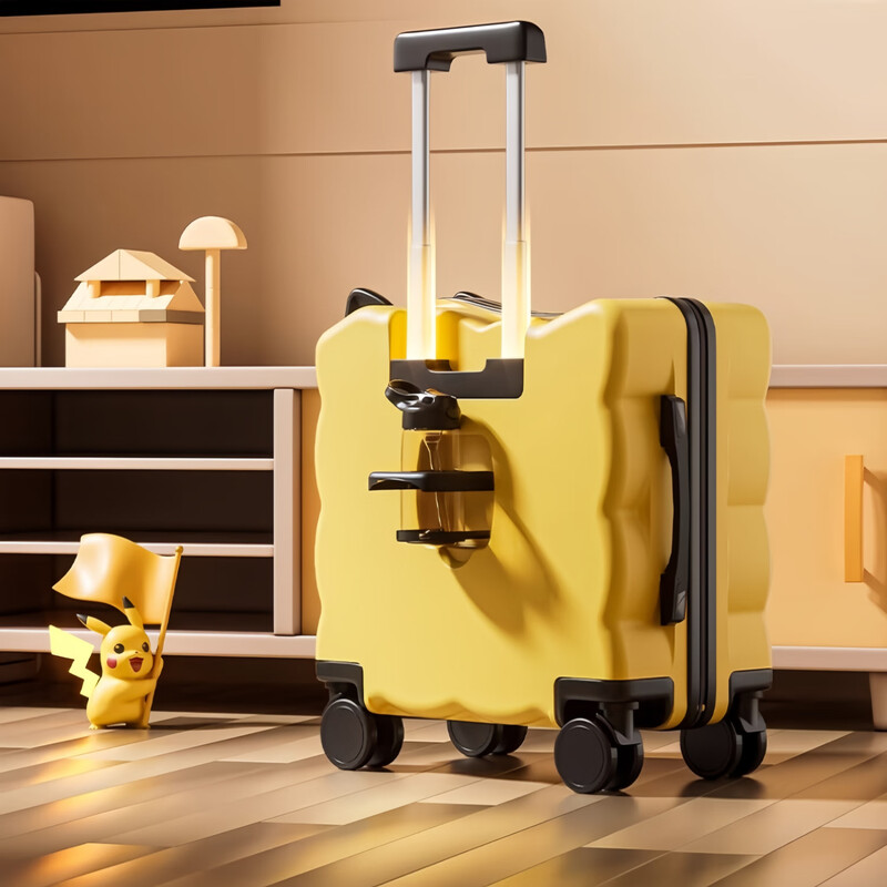 Xizhong children's suitcase boy can ride and sit cartoon cute small boarding case female student zipper durable suitcase orange blue egg boy thickened PC case/cup holder 18 inches small boarding case, free of charge