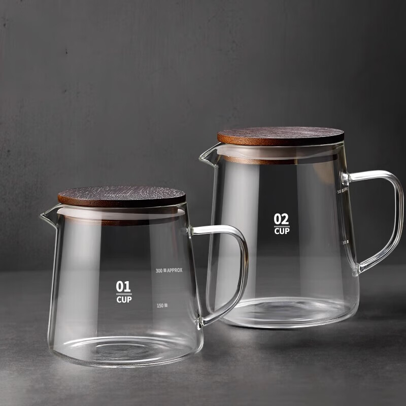 JD Logistics Coffee Pot Hand-brewed Coffee Filter Cup Drip Pot Glass Pot Filter Cold Brew Cup American Transparent 1 Piece 500ml