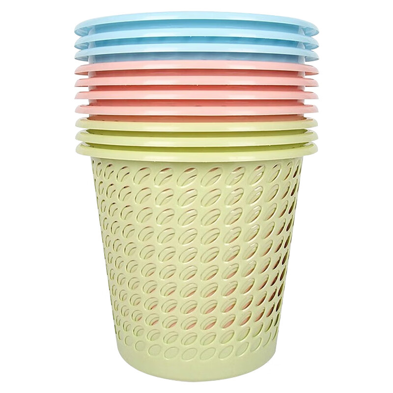 Bingyu BYrl-77 multifunctional office bathroom trash can, plastic trash can, hollow trash can paper basket, random color (10 pieces)
