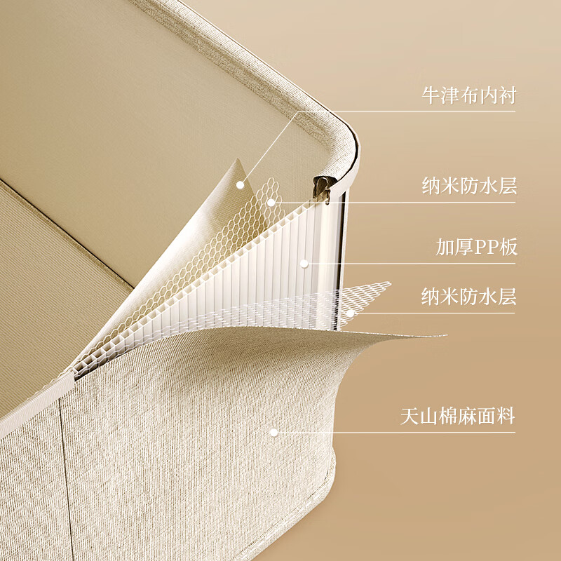 Nature House Tianshan Cotton and Linen Storage Box with Lock Code Box Fabric Clothes Storage Box Dormitory Wardrobe Privacy Clothing Storage Box Small Size with Lock 8L No Odor Washable