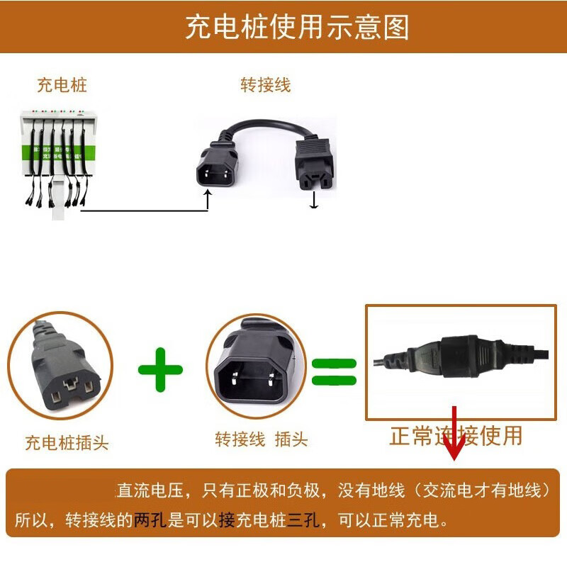 Anliju charger adapter cable, charging pile adapter adapter cable, suitable for Xinri electric vehicles, anti-touch plug converter