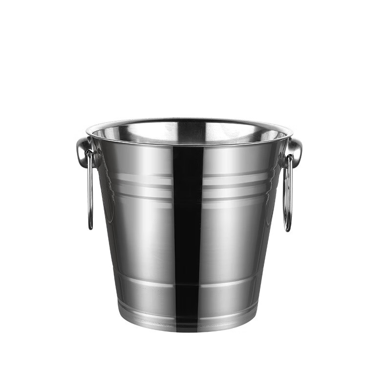 Henlu magnetic stainless steel ice bucket KTV champagne bucket red wine bucket spit bucket ice cube ice grain bucket bar beer bucket large binaural ice bucket 8.0L 24*23cm