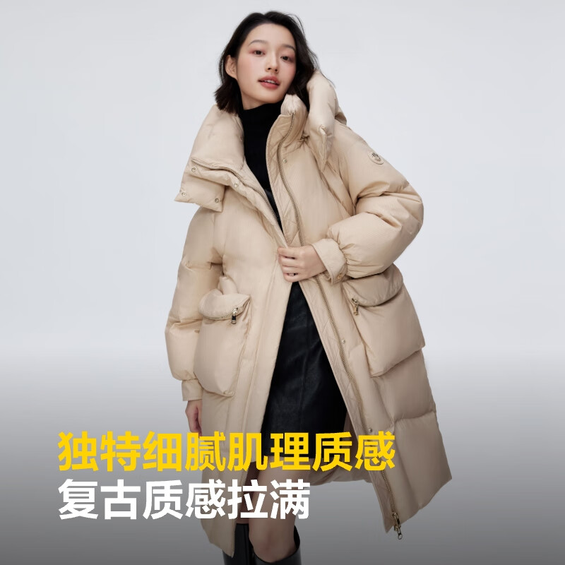 Bosideng Winter Black Gold Series Down Jacket Women's Mid-Length Removable Hat 90 Down Shopping Mall Same Style Jacket