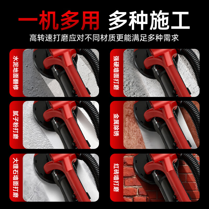 Minxi wall planer shovel putty electric rough planer dust-free wall grinder concrete cement floor grinder old wall renovation cement model 5800W 150MM diamond disc + vacuum cleaner