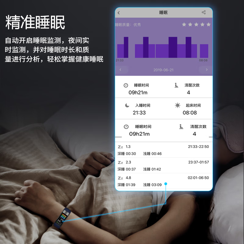 NIPTW Hongmeng Huawei system Apple machine iOS is suitable for high-precision health smart blood pressure bracelet heart rate alarm blood oxygen detector electrocardiogram men and women adult sports watch upgraded version obsidian black