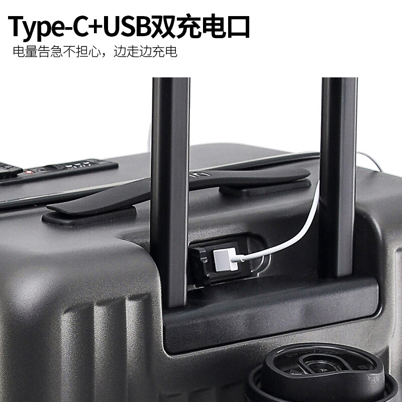 DULA side-opening multifunctional suitcase large capacity business trolley case men and women travel code box starry sky gray 20 inches