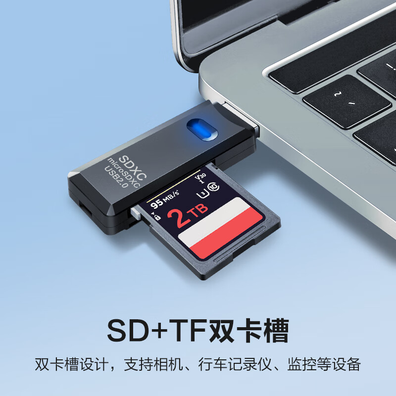 USB/Type-C card reader 3.0 high speed SD/TF multi-function, suitable for computers, Apple 15/iPad/Android mobile phones, supports camera drone monitoring memory card, USB2.0 card reader SD card/TF card