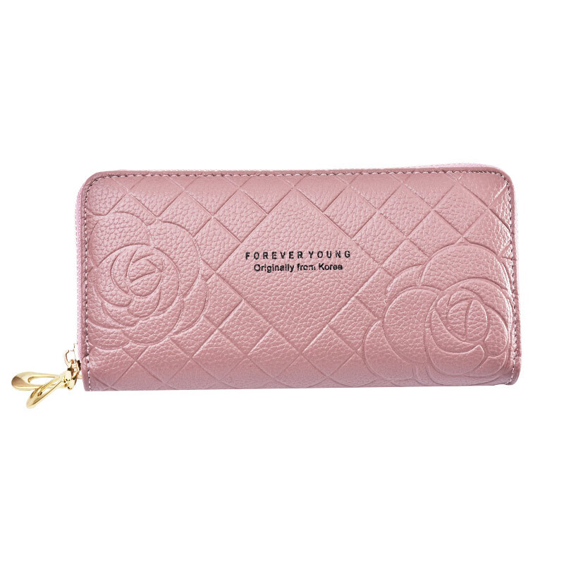 Kuqi Kangaroo Wallet Women's Long Style 2025 Chinese Valentine's Day Atmosphere Clutch Bag Multifunctional Large Capacity Mobile Phone Bag Wrist Strap Wallet Can Be Added New Purple (Soft Leather Double Pull)