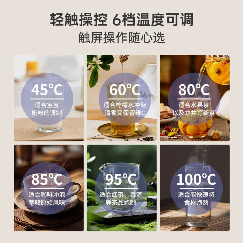 Meiling (MeiLing) household bottled water water dispenser, under-mounted, vertical, rapid heating, multi-level temperature adjustment, touch-controlled water dispenser, under-mounted bucket, flagship upgrade, touch-controlled 6 temperature levels optional, heating type