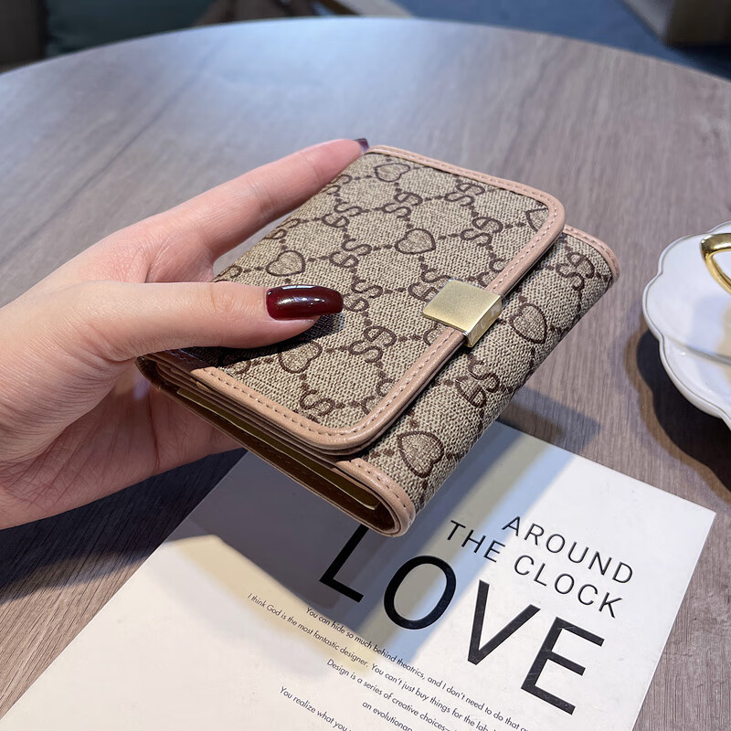 CALCULAT&KEENCK card holder women's wallet 2025 Chinese Valentine's Day wallet small and exquisite two-in-one women's high-end sense and driver's license in one black 12 card slot gift box