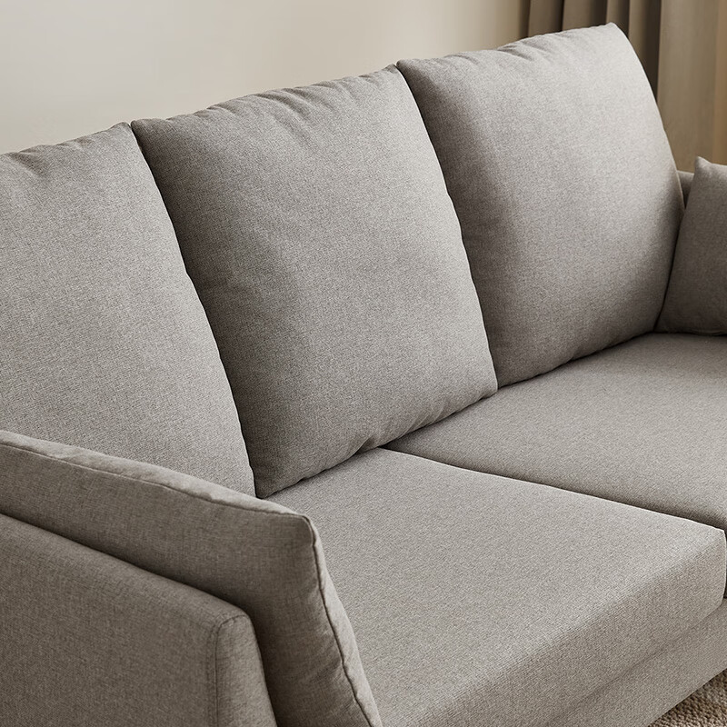 Quanyou Home Modern Simple Furniture Fabric Sofa Small Apartment Home Bedroom Living Room Solid Wood Leg Three-Seater Sofa