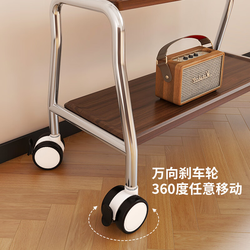 ProPre TV Mobile Stand 32-100 inches Universal TV Floor Stand Movable Stainless Steel/Wood Grain Wheels Living Room Bedroom TV Hanging Stand TV Stand 32-75 Inches Selected Stainless Steel/Double-Layer Storage Rack