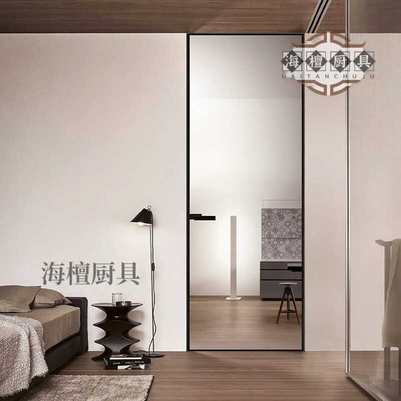 Miaopule Japan Changhong 16 extremely narrow light luxury frosted glass door wooden door bathroom door toilet door interior door bedroom door partition square meter 8mm tempered frosted glass (single glass
