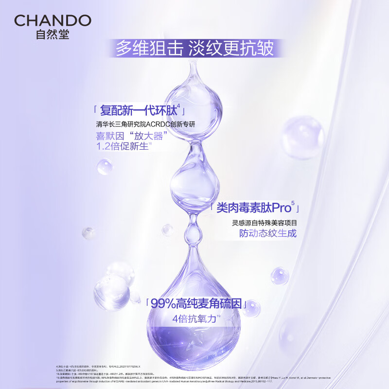 Chando Little Purple Bottle Water Cream 2-piece Set Firming Repair Anti-Wrinkle Skin Care Products Valentine's Day Gift for Women
