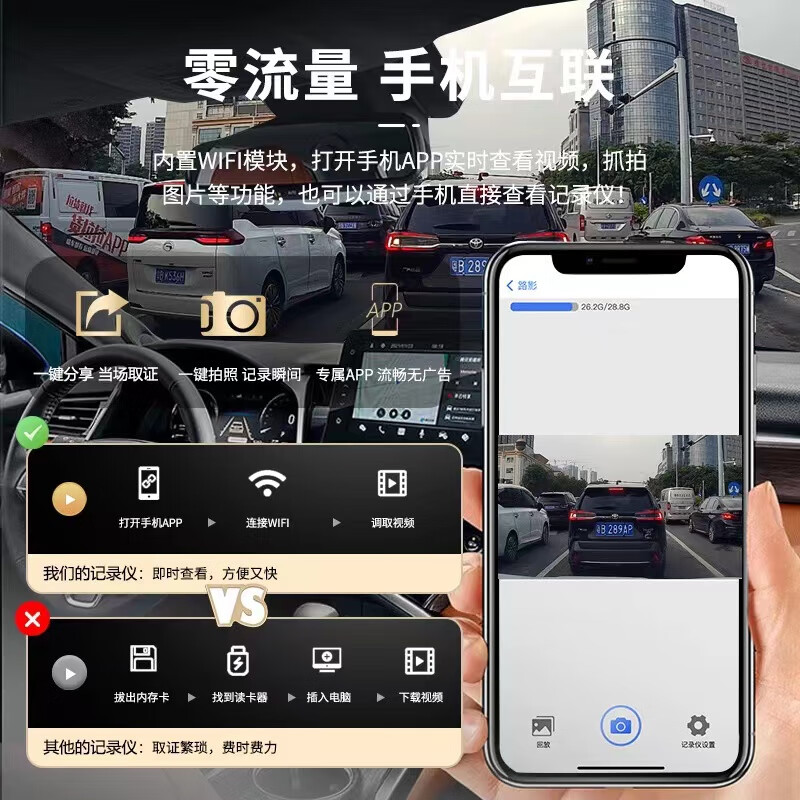 Runhua Year 22-2025 GAC Aian yplus/S/UT/RT/V/LX/Y plus driving recorder dedicated original factory 23-25 Aian Yplus 4K ultra-clear dual lens 2160P+1080P+64G