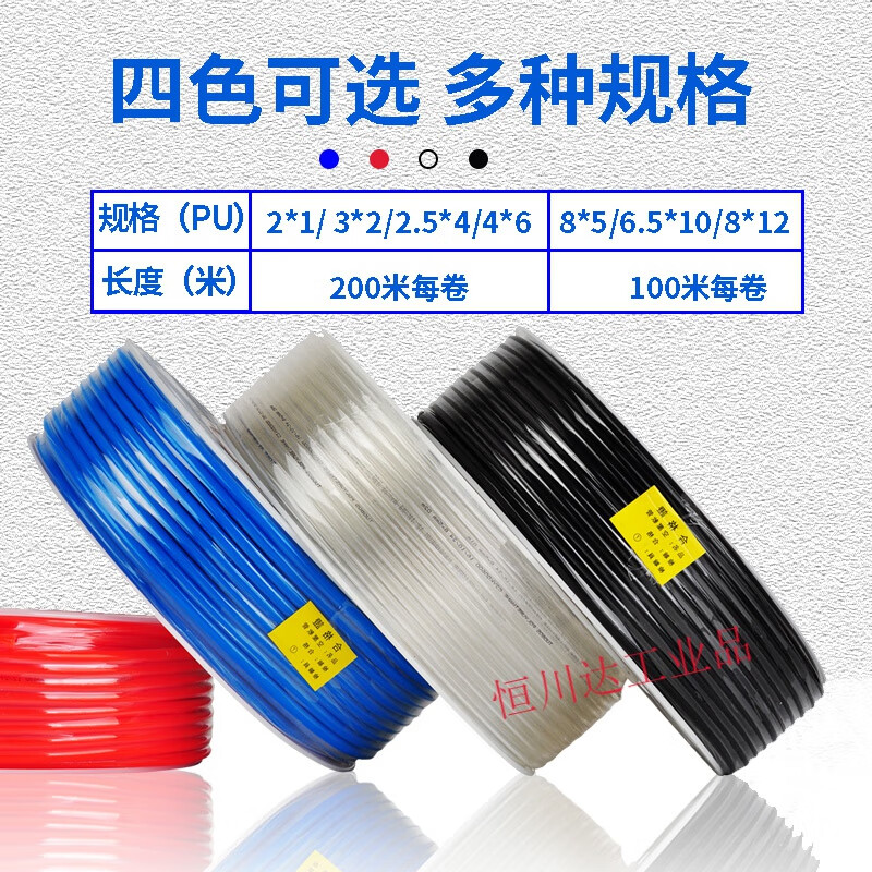 PU high pressure small air pipe 8*5 hose outer diameter 16MM/3*2mm air pump 10/14*12*6*4*2.5 air line 3*2 2*1 transparent 200 meters