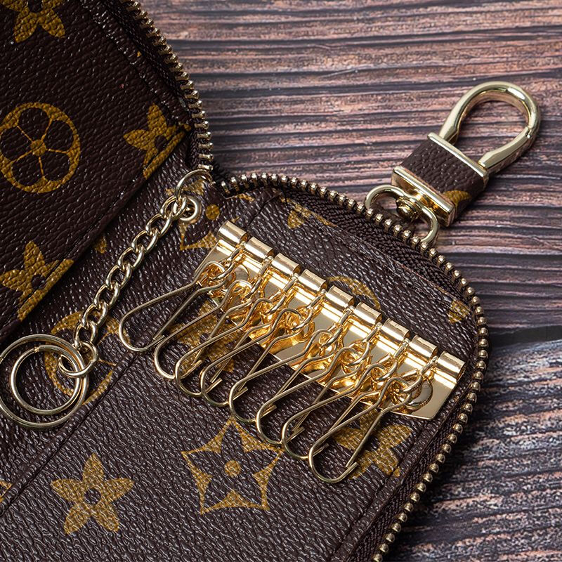 Ye Yu Large Capacity Universal Waist Key Bag for Men and Women Compact and Simple Internet Celebrity Multi-Function Home Key Bag Storage Bag Checkerboard Black/Small Size Can Hold 6 to 8 Keys Editor