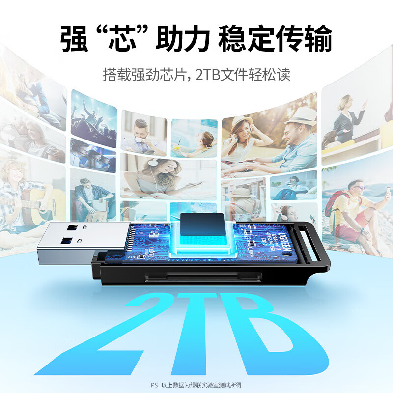 UGREEN multifunctional two-in-one card reader USB3.0/2.0 high-speed reading supports TF/SD camera driving recorder memory card mobile phone plastic case supports SDTF card dual card dual reading black supports SD/TF card