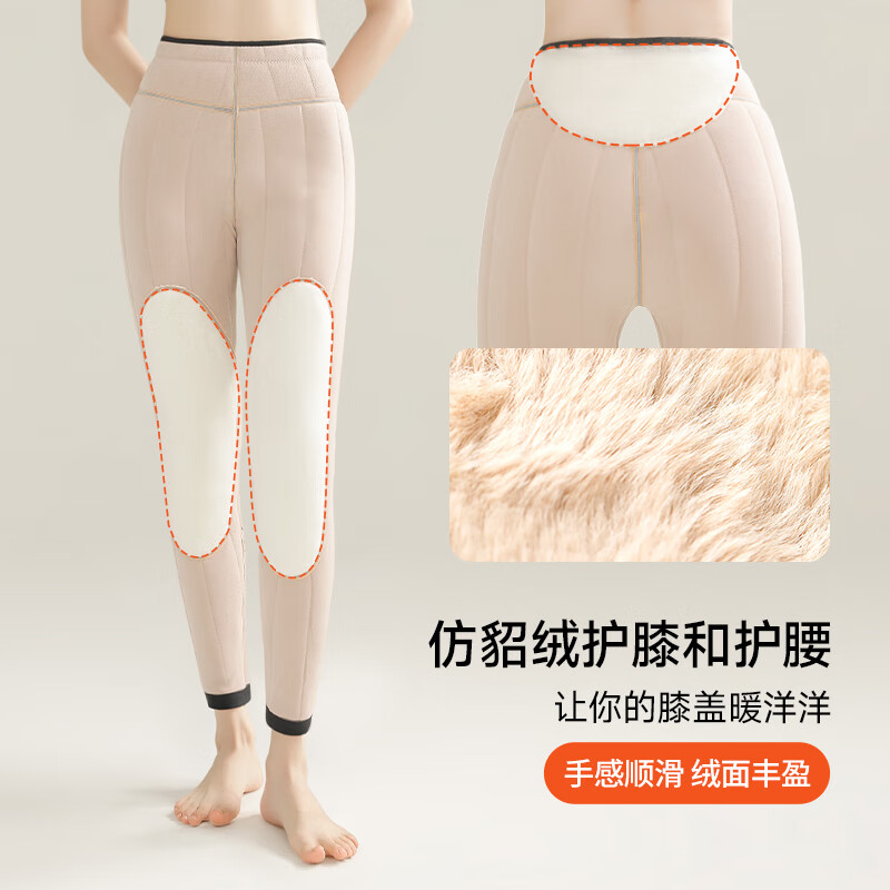 Oudifen 100% wool trousers warm trousers for women with velvet and thickened mink velvet knee pads for middle-aged and elderly people Northeastern cotton trousers for women to wear as a gift for parents