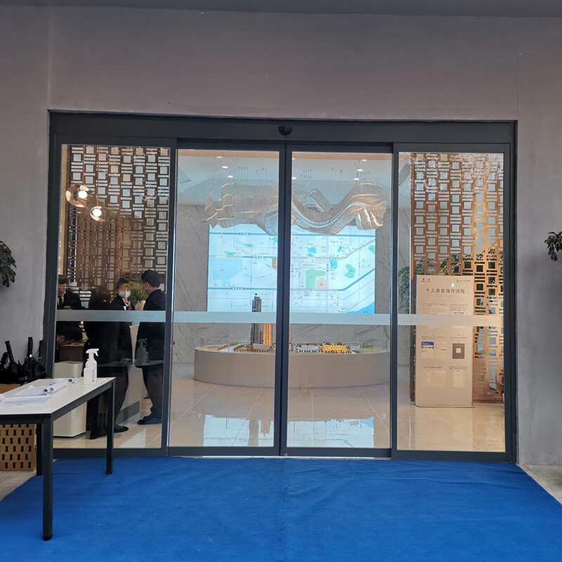 Anshun office building sensor glass door Guiyang automatic sensor door Gui'an New District double automatic sensor door black