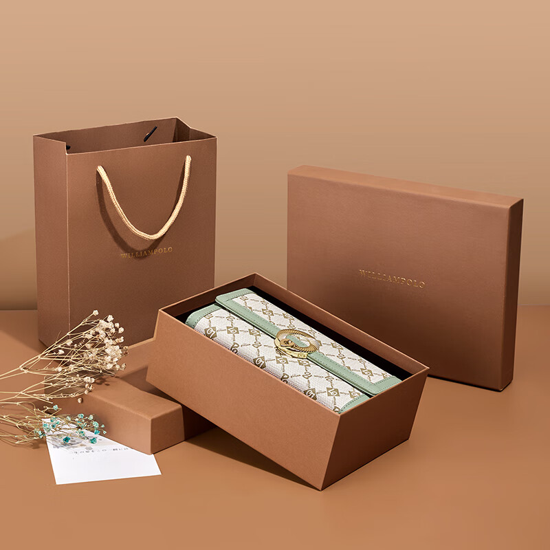 British Paul Wallet Women's 2026 New Exquisite High-end Long Multi-Card Coin Purse Women's Fashionable Temperament Printed Handbag Brown Print Anti-Theft Brush Anti-Degaussing