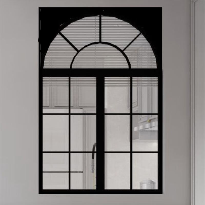 Vinoa French retro wrought iron steel window indoor partition window loft decorative art Changhong glass casement window customization width 90 height 135 style one with transparent glass
