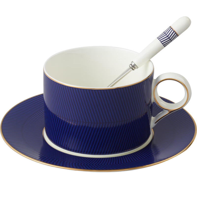 Yongfengyuan (auratic) Blue Danube three-piece set, ceramic coffee cup, one cup, one saucer, one spoon, gift box, afternoon tea cup and saucer, one cup, one saucer, one spoon
