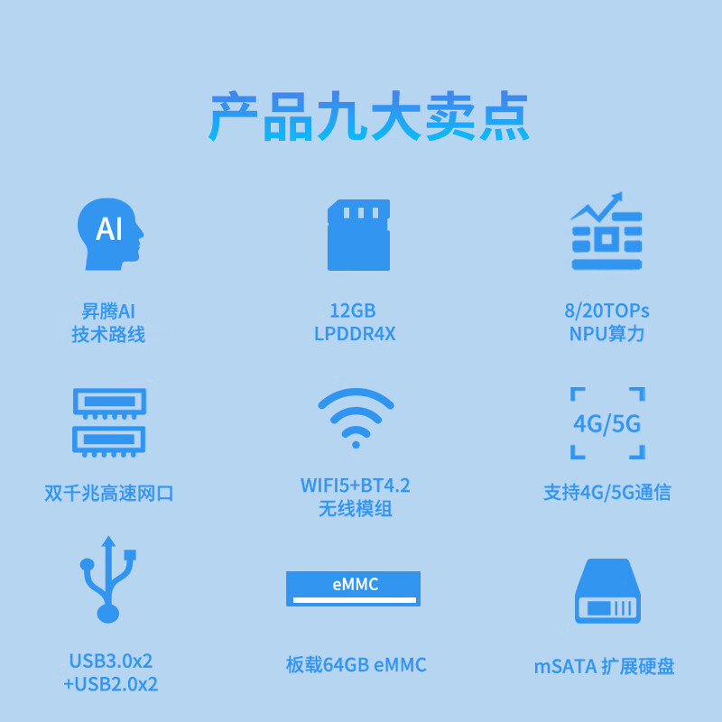 EMA/Yingma Technology Atlas 200I DK 20T/12G Ascend Developer Kit is suitable for testing/project customization + cooling fan + power supply development board EA200I-20T-DK