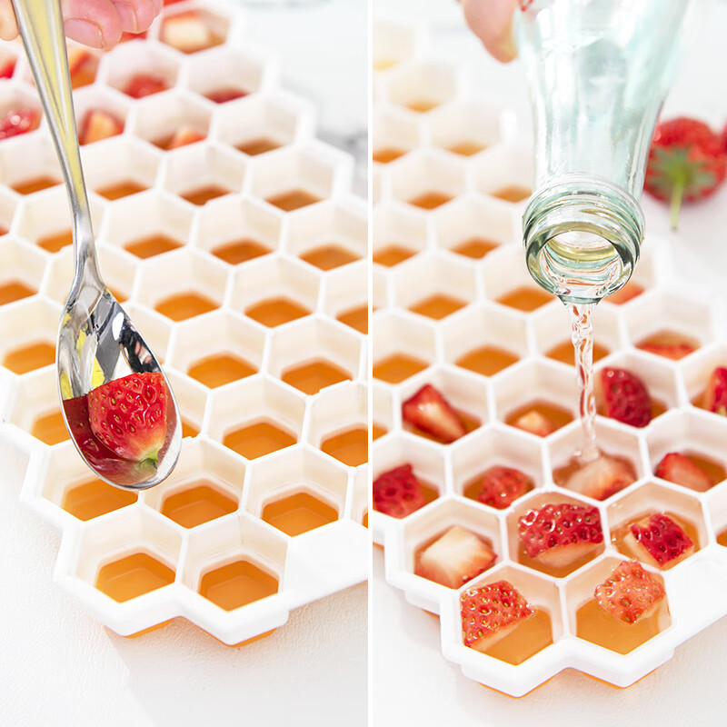 Suncojia ice cube mold ice making artifact household ice box making ice puck refrigerator frozen ice tray silicone storage box with lid 47 compartments