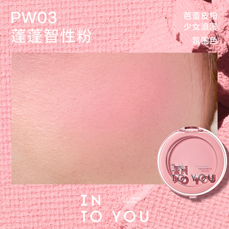 INTO YOU fluffy blush rouge single color contouring birthday gift for women New Year gift PW03 fluffy intellectual powder