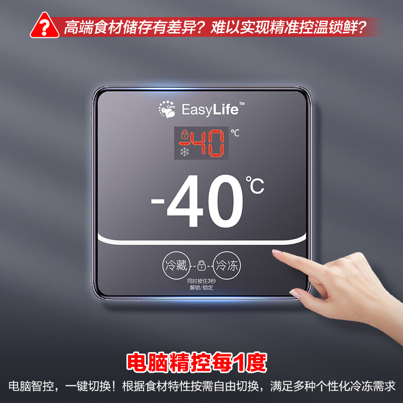 Ronshen 145L single-temperature household freezer-40 deep-freezing quick-freezing computer precise control of frost reduction every 1 degree energy-saving freezer BD/BC-145ZMSYB national subsidy