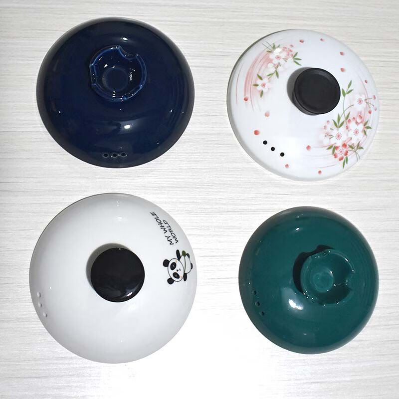 Fantasy ceramic casserole lid single lid with lid round pot lid soup pot universal soup pot accessories pure printed lid non-slip lid panda white 20cm one pack