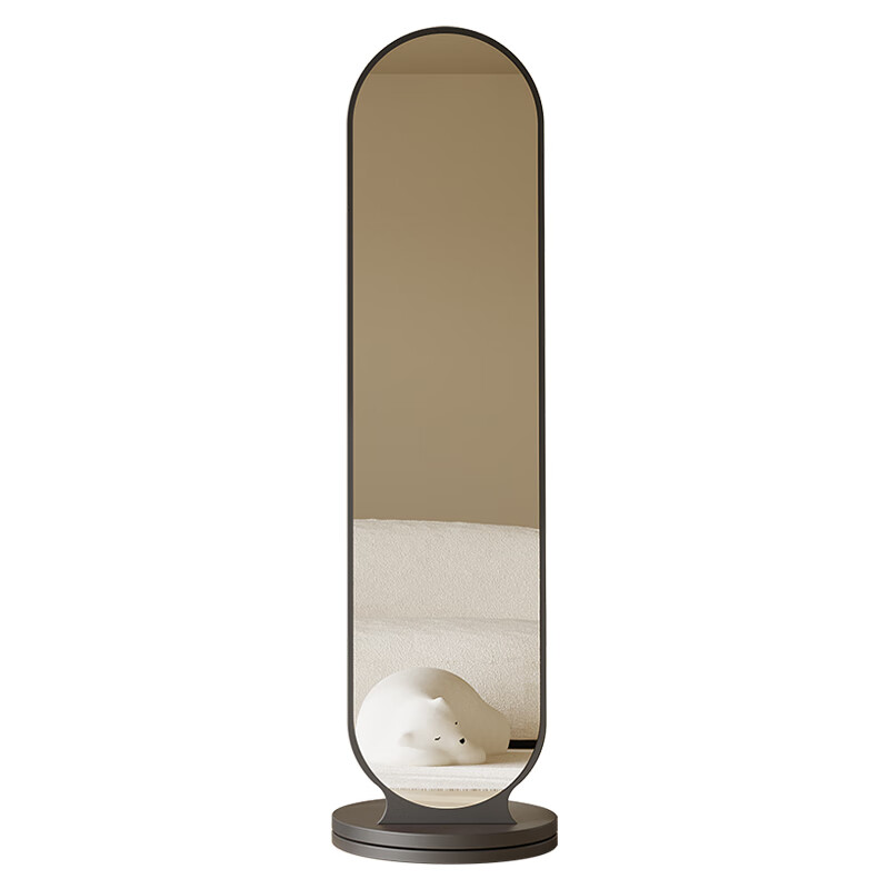 Dexu rotating dressing mirror full-length floor mirror home bedroom coat rack mirror integrated fitting mirror vertical removable elegant black 36*168cm can 360 rotation + storage + hanging clothes