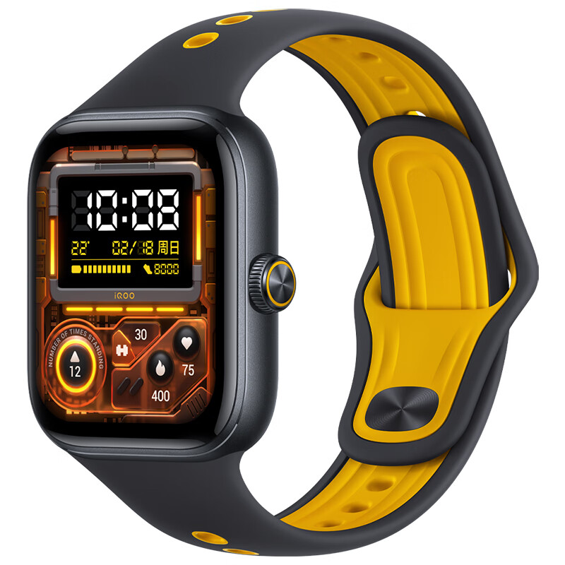 IQOO WATCH GT Smart Watch New Year's Annual Party Gift Leisure Sports Health Test Smart AI Ultra-Long Battery Life Vivo Watch Watch Bluetooth Version Chasing the Wind Black Soft Plastic