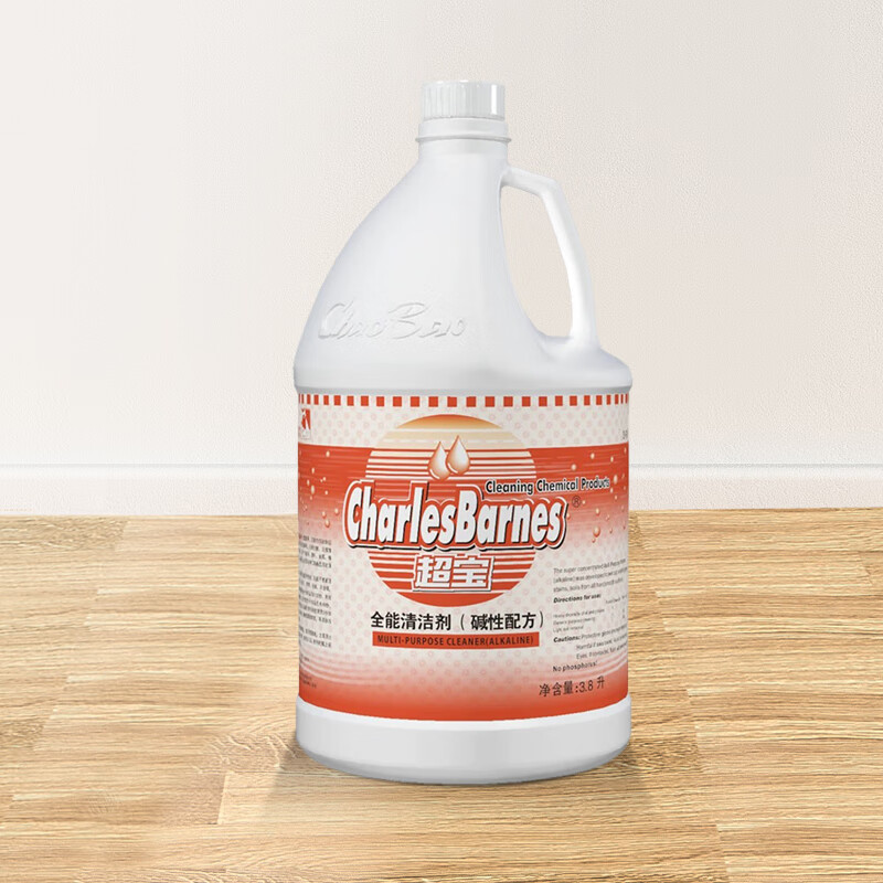 Chaobao all-purpose cleaner alkaline formula large barrel floor tile glass cleaning liquid bathroom decontamination all-purpose green water DFF011 3.8L*1 bottle